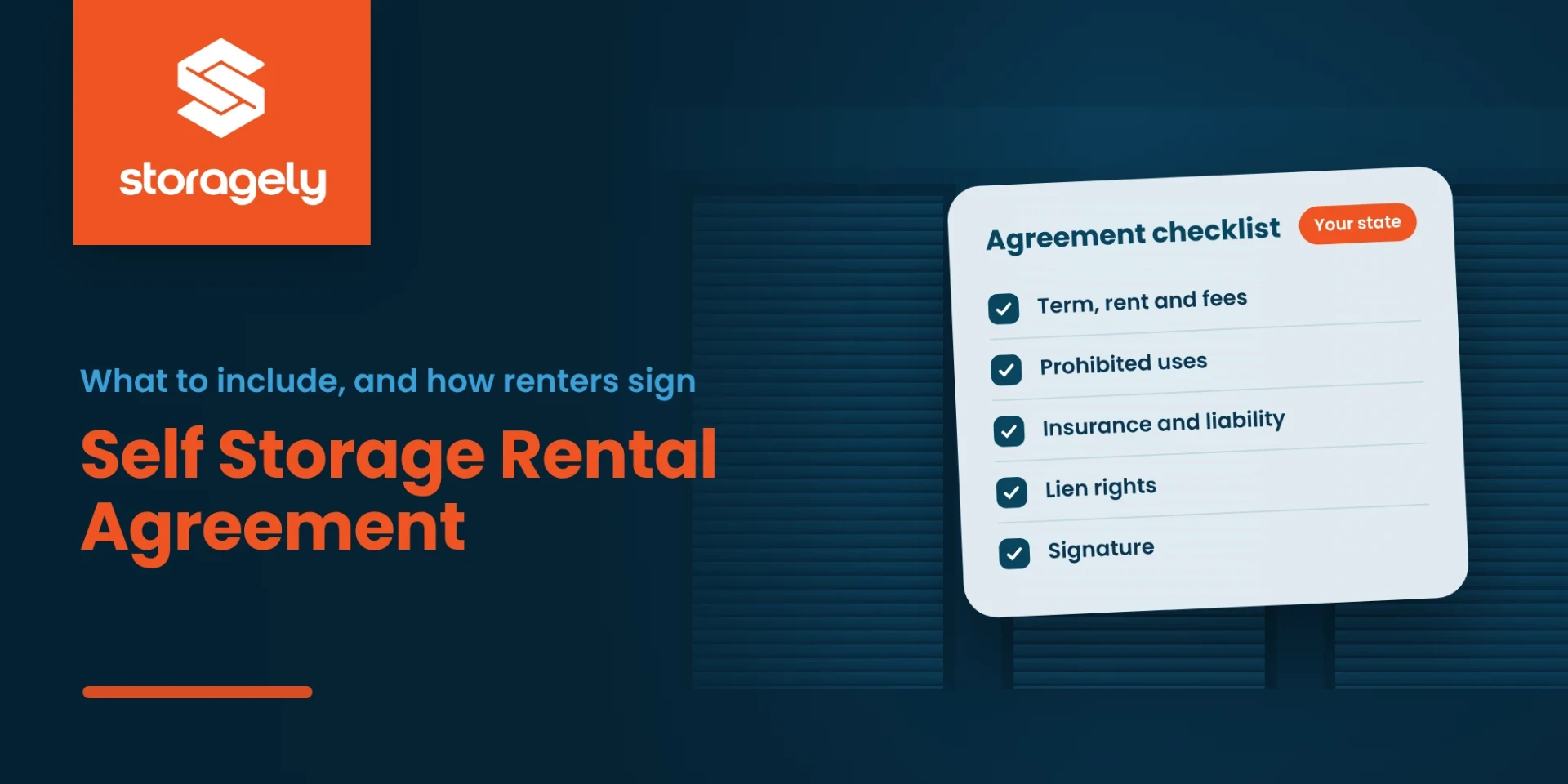 Self storage rental agreement checklist