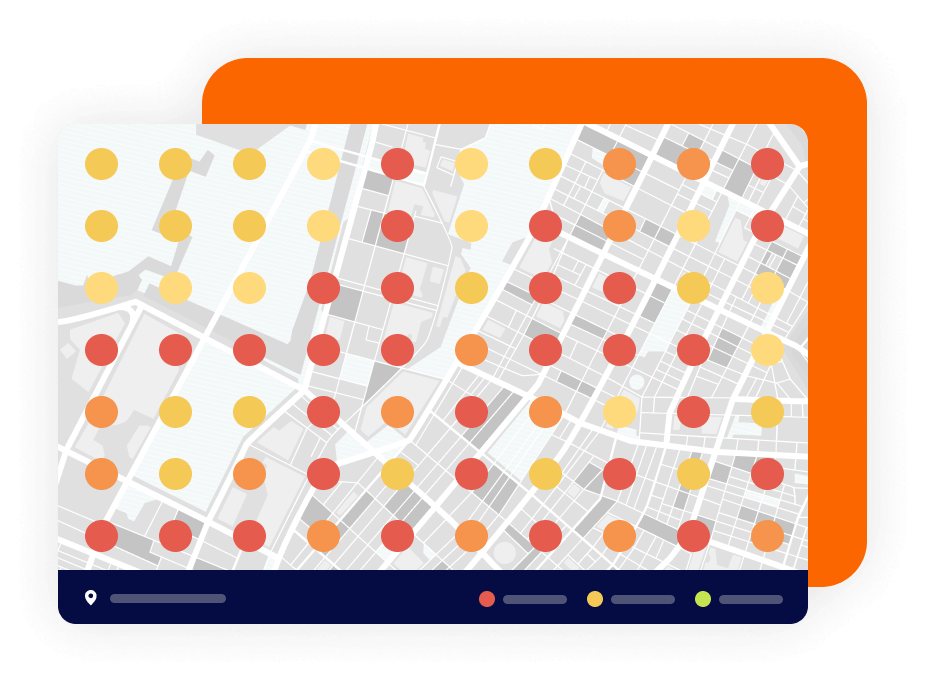 1.a Map with mostly red orange and yellow