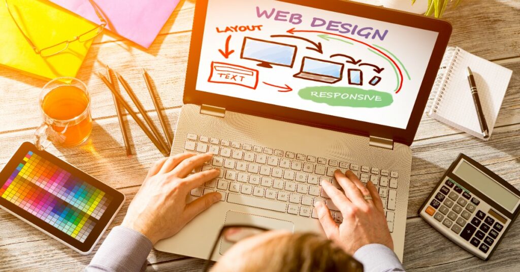 Man Planning Self Storage Website Design On Laptop