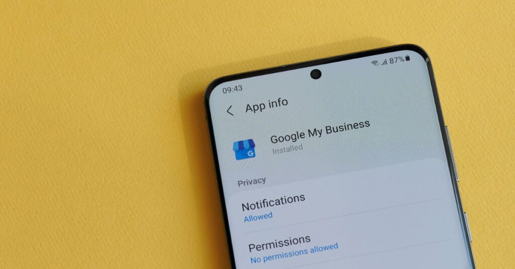 Self Storage Google Business Profile App On Phone