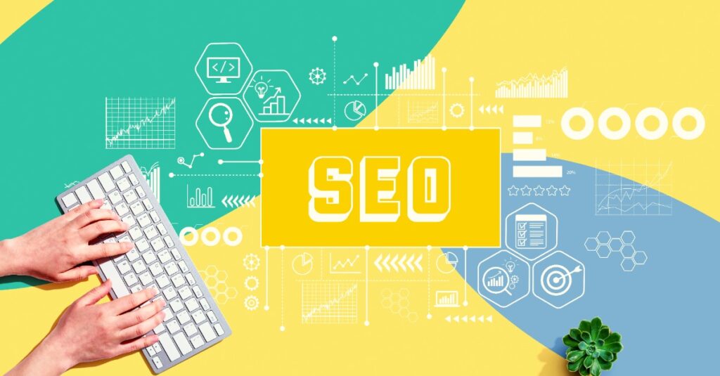 The Word SEO Combined With Marketing Graphics for a Self Storage Website