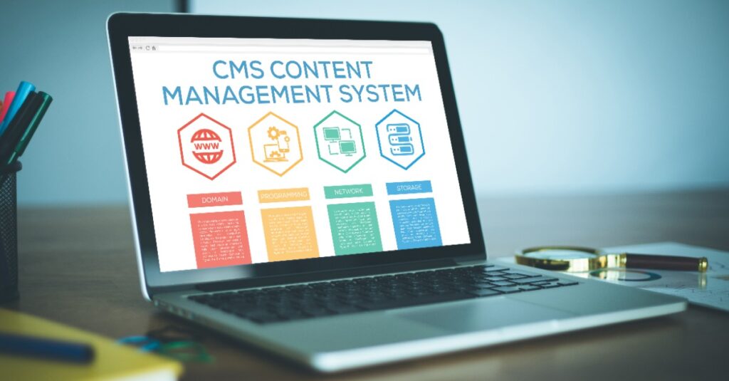 storagely self storage website content management system on laptop