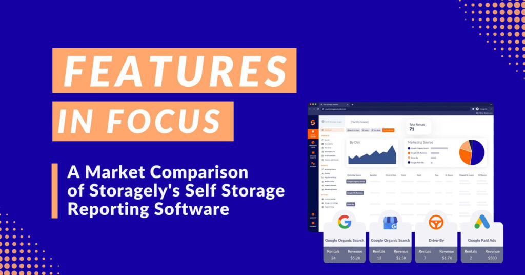 Text reading “Feature in Focus A Market Comparison of Storagely’s Self Storage Reporting Software.”