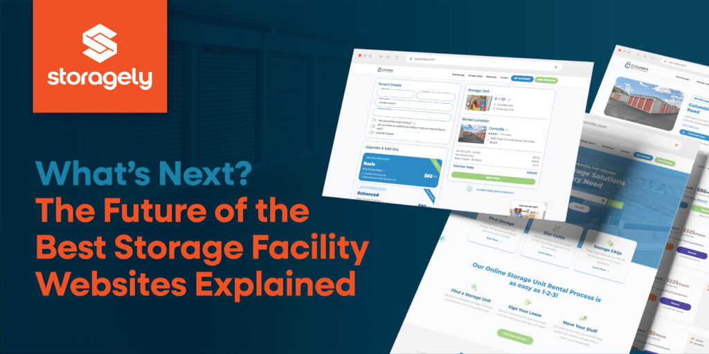 Web pages next to text reading what's next the best storage facility websites explained.