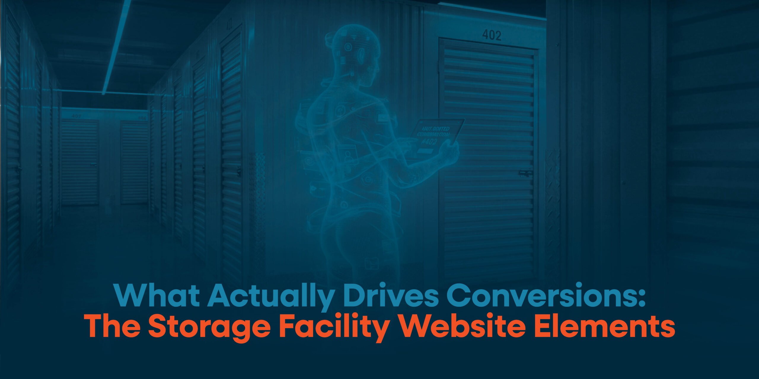 Person renting storage in facility with tablet.