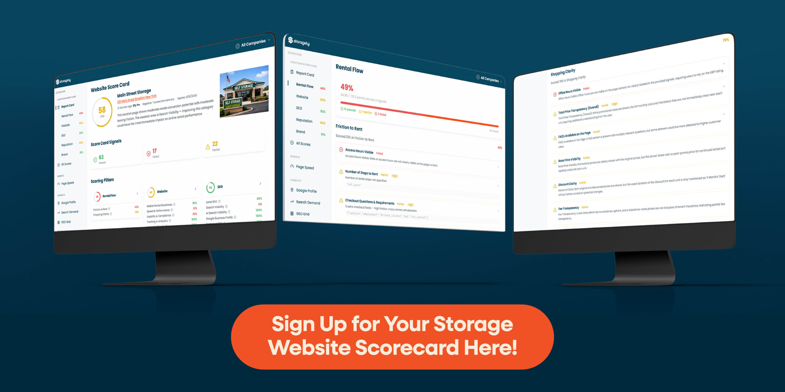 How is AI Search Affecting Your Self Storage Site Traffic? 11 Storagely website scorecard CTA.